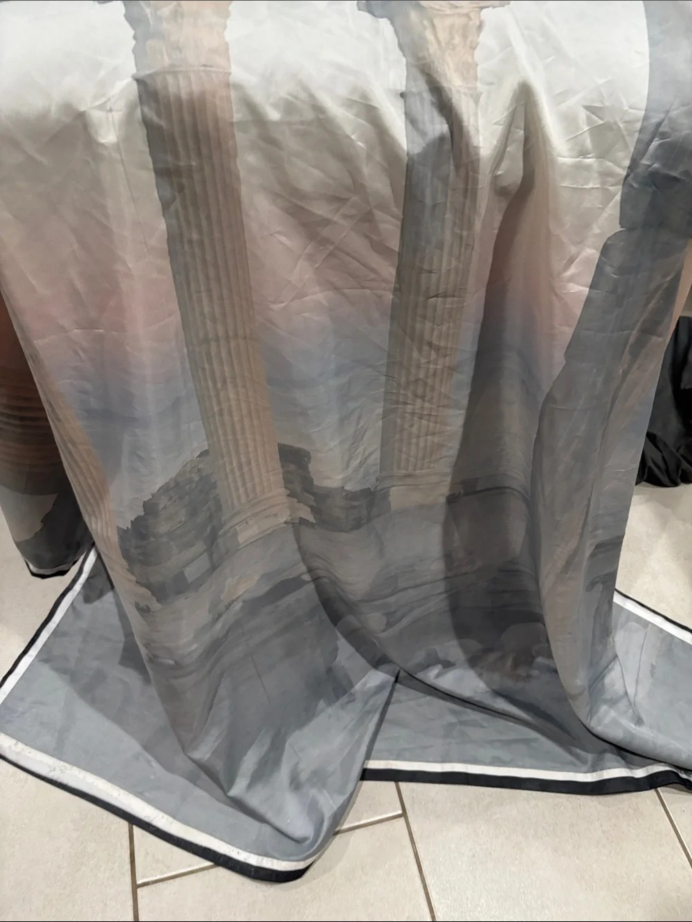 Columns by the Sea Shower Curtain